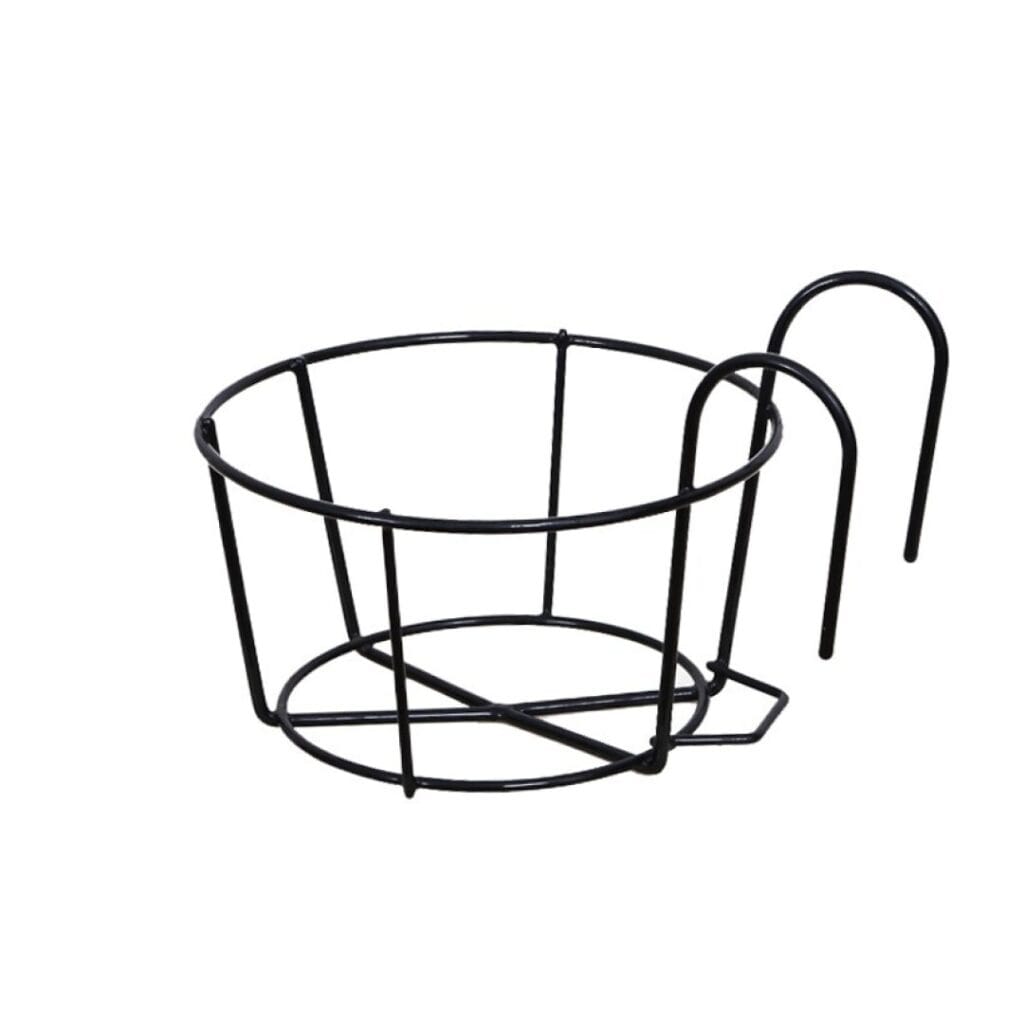 COLGANTE METAL MACETA 30CM PVC NEGRO