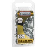 Alcayatas con Rosca para Madera 2,3 x 25 mm Galvanizadas (Pack de 30 Unidades) – Connex