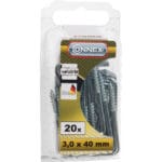 Alcayatas Rosca Madera 3x40 mm Galvanizadas (Pack 20 Uds) | Connex